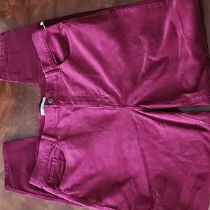 Loft Burgundy Skinny Corduroy Pants Women's Size 16